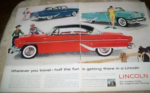 1955 Lincoln Capri Coupe Sedan Convertible large-mag 2-page car ad - Picture 1 of 1