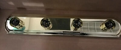 NIB 4LT VANITY BAR LIGHT RACE TRACK 24" SCULPTED POLISHED BRASS PB 20014PB - Image 1 of 3