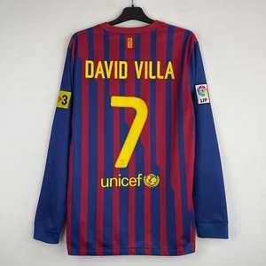 Barcelona 2011-2012 David Villa Home Long Sleeve Jersey Shirt Nike Trikot size L - Picture 1 of 24