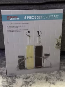 Home Basics 4-teiliges Kruzifix-Set für Öl Essig Salz und Pfeffer Neu im Karton - Bild 1 von 4