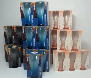 MC Donalds Coca Cola Gläser - 2014/2018  Schwarz / Blau / Rosa (Lachsrosa) - NEU - Bild 1 von 4