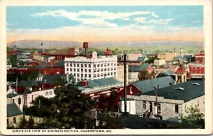 Postkarte Vogelperspektive des Geschäftsbereichs Hagerstown Maryland MD - Bild 1 von 2
