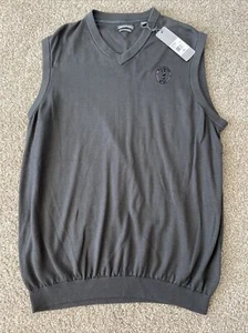 Ashworth Pima Cotton Woodholme Golf Dark Gray Vest Mens XL NWT - Picture 1 of 8