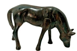 Bronze carved Horse Sculpture Statue 6"x4"x2" Mid Century Modern - Picture 1 of 12