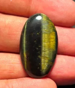 Natural Tiger Eye Cabochon Oval 30.35 Loose Gemstone For Jewelry Making J 9496 - Picture 1 of 7