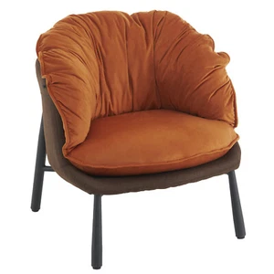 Velvet Accent Chair Barrel Chair with Metal Legs Modern Comfy - Picture 1 of 15