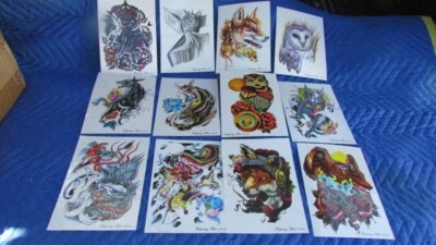New Lot of 12 Temporary Tattoos 6x8 #B - Image 1 of 4
