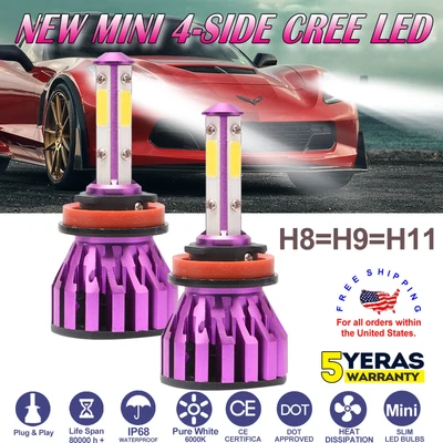 For 2007-2018 Nissan Altima Frontier Rogue H11 LED Headlight Bulbs 6000K - Image 1 of 4