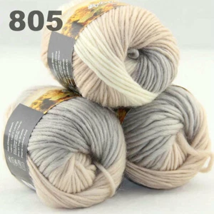 SALE 3BallsX50gr Warm Colorful Rugs Knitting Wool Blankets Crocheted Yarn 05 - Picture 1 of 12