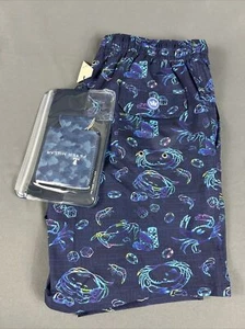 Peter Millar Swim Trunks Crown Crabs And Craps Print Medium Blue NWT MSRP $100 - Picture 1 of 7
