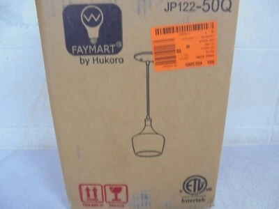 Hukoro 1-Luz Isla de Cocina Lágrima Cristal Transparente Colgante con Negro - NJP122 Foto 1 de 4