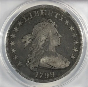 1799 Drape Bust Dollar 1.00. ANACS F12. Original. - Picture 1 of 5