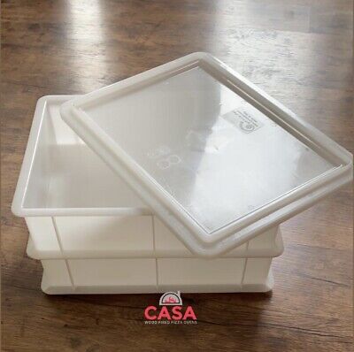 2 X Pizza Dough Trays + Lid 400mm X 300mm Dough Storage Case, Box Made In Italy • 39.99£