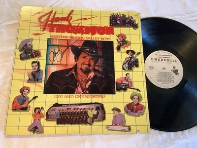 Signed HANK THOMPSON  1000 & One Nighters LP 1982 Churchill CR-9420 EX+ - Image 1 of 3