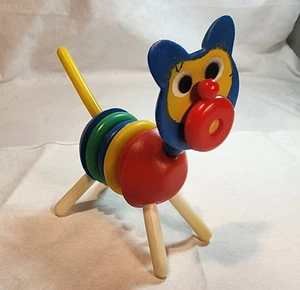 Vintage colorful hollow soft plastic block build Puzzle cat, animal - Picture 1 of 12