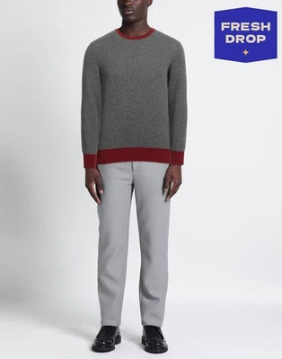 PVP €580 BALLANTYNE BASIC Jersey de Cachemira IT52 US42 XL Gris Cuello Redondo Foto 1 de 4