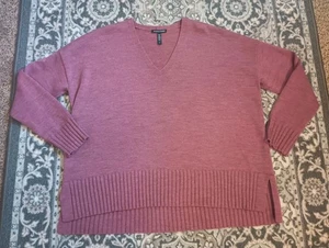 Eileen Fisher Slouchy Sweater Small Merino Wool Dusty Pink Minimalist Lagom - Picture 1 of 8