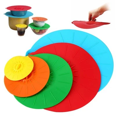 5 Pièces Tailles Différentes Couvercle en Silicone Couvercles à Ventouse en S... - Image 1 of 4