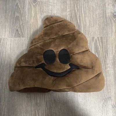Emojination Poop Emoji Plush Full Head Mask Hat Costume Brown Soft Mesh Eyes - Image 1 of 4