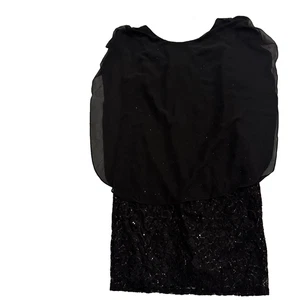 Midnight Samt schwarz Pailletten Minikleid Gr. 14 - Bild 1 von 10