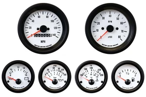 MOTOR METER RACING VD 6 Gauge Set Mechanical Speedometer MPH °F PSI 85mm 52mm - Picture 1 of 10