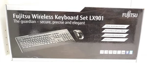 Fujitsu LX901 Wireless Tastatur Maus Set 2.4GHz AES USB Dongle Deutsch Schwarz - Zdjęcie 1 z 5