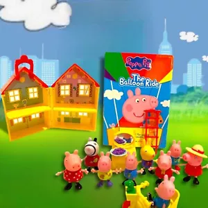 Peppa Pig & Friends Konvolut! 9 Minifiguren, Peppa Haus, Ballonfahrt DVD & mehr!!! - Bild 1 von 15