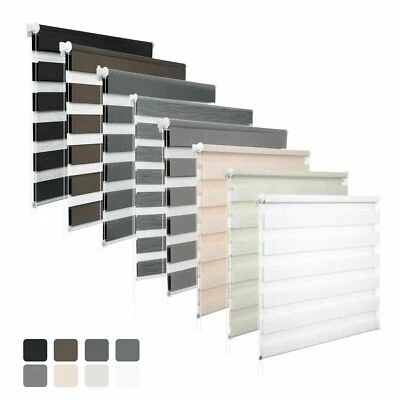 EUGAD Doppelrollo Zebra Duo Rollo Klemmfix ohne Bohren Fenster Wand Seitenzug - Bild 1 von 4