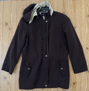 Mackintosh New England Rain Coat Women M Brown Windbreaker Removeable Hood - Picture 1 of 13