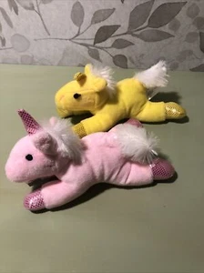 Unipak Pony Plush - Set of 2 - Pink & White Yellow 6" - Picture 1 of 3