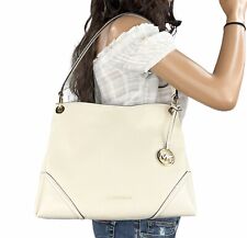 Michael Kors Nicole Medium Shoulder Handbag Light Cream Leather Bag 35t9gnil2l