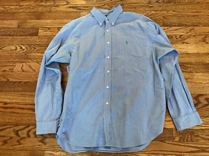 Men's Ralph Lauren Classic Fit Blue & White Checked Button-Down Shirt, Size XL - Picture 1 of 5