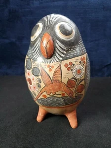 RARE VINTAGE Signed P. Mateos Art Bird Floral Themed Statue Made In Mexico 9.5" - Picture 1 of 14