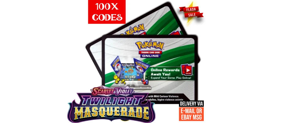 100 . CODE Twilight Masquerade Codes Pokemon TCG LIVE Send FAST PTCGL BOOSTER - Bild 1 von 1