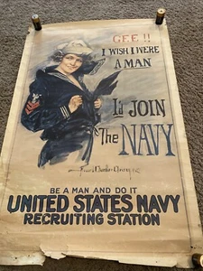 ¡¡GEE de colección!! Póster I WISH I WERE A MAN NAVY Howard Chandler Christy Militar - Imagen 1 de 7