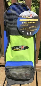 Dolphino By Aqua-Leisure Adult Small/Medium Diving Set Sz. 6-9 Fins Mask Snorkel - Picture 1 of 4