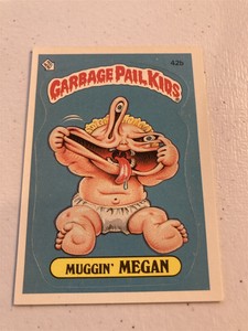 1985 Garbage Pail Kids series 2 - Muggin' Megan - 42b sticker 