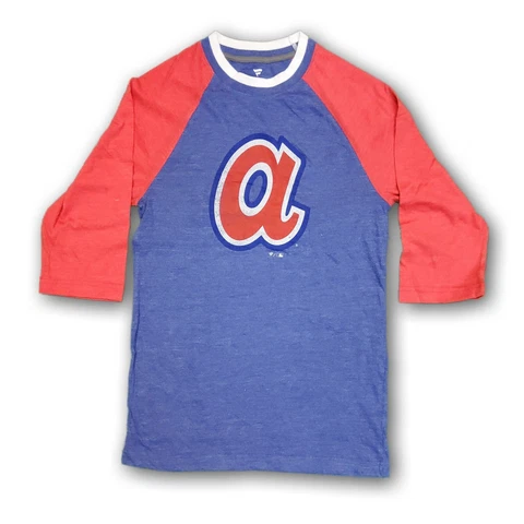 Atlanta Braves Fanatics MLB Men's 3/4's Long Sleeve Blue/Red T-shirt Cover