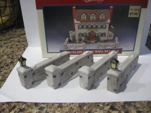 Vintage 1991 Lemax Village Porzellan "Stone Wall" 4er Set OVP - Bild 1 von 5