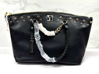 BOLSO BANDOLERA DE VIAJE VICTORIA'S SECRET NEGRO TONO DORADO HERRAJES NUEVO CON ETIQUETAS Foto 1 de 4