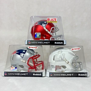 New England Patriots Riddell Mini Cascos Lote de 3 Blaze Alternate Super Bowl LI - Imagen 1 de 21
