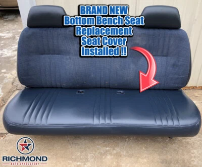 1995-1999 GMC Sierra C/K 1500 2500 3500 WT SL-Bottom Bench Seat Vinyl Cover Blue - Image 1 of 4