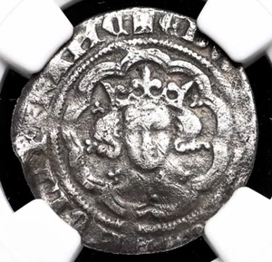 ENGLAND. Edward III. 1327-1377. Silver Halfgroat, S-1574, NGC VF Details - Picture 1 of 4