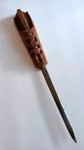 Vintage Tiki Letter Opener Coco Joes Hawaii Hapa Wood Resin Hand Carved 9" - Picture 1 of 9