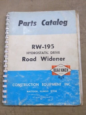 Catálogo de piezas de ensanchador de carreteras de accionamiento hidrostático Blaw-Knox RW-195 Foto 1 de 4