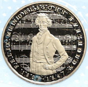 1984 J GERMANY Felix Mendelssohn COMPOSER OLD Proof German 5 Mark Coin i99223 - Picture 1 of 4