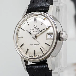 *NEAR MINT* Vintage 1969 OMEGA Geneve Cal.681 Automatic Silver Dial Date Women's - Picture 1 of 18