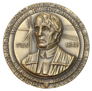 William Ellery Channing Hall of Fame for Great Americans Medal 1968 by A. Wein - Picture 1 of 2