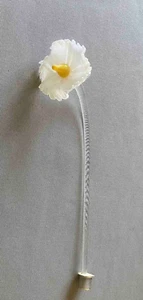 "Candelabro de flores de vidrio blanco soplado a mano Murano Italia de colección parte Vetri Venini 14""" - Imagen 1 de 4