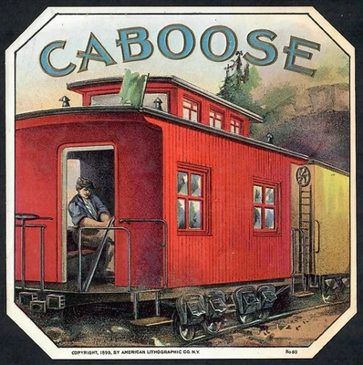 Etiqueta exterior de cigarro Caboose vintage Foto 1 de 2